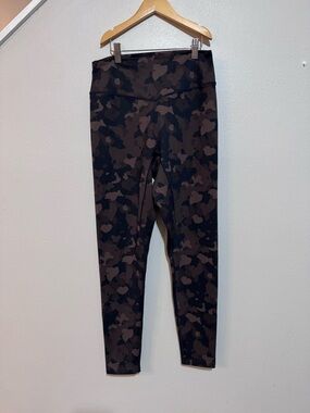 Balance Athletica Camouflage Ankle Leggings Black Brown Women's Large